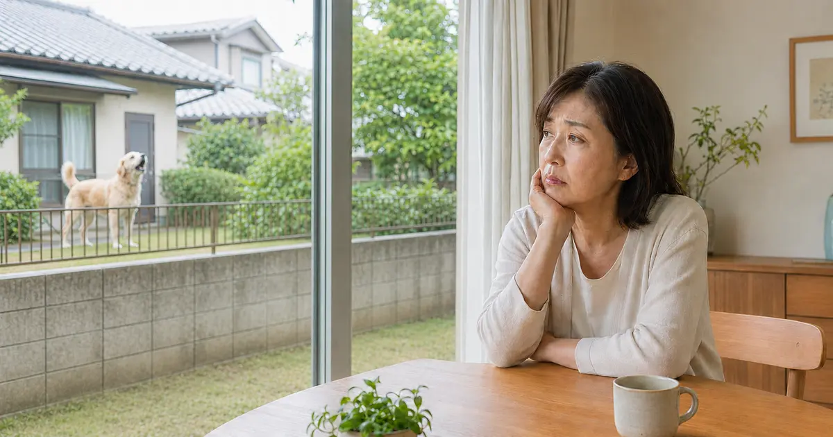 隣家の犬の鳴き声に悩む50代女性
